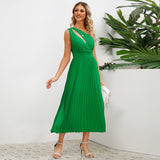 Women Date Dress Summer Slim-Fit Pleated Skirt
