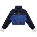 Women Jacket Autumn Leisure Lapel Zipper Embroidered Jacket