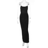 Women Dresses Summer Sexy Backless Slim Fit Split Sling Dress