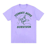 Funny Tummy Ache Survivor Meme Print Graphics T-Shirt Men