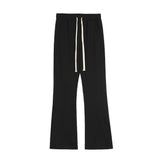 Men Sweatpants Simple Solid Color Casual Bootcut Trousers Loose Wide-Leg Long Sweatpants