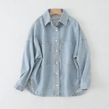 Women Jacket Spring Leisure Washed-out Denim Jacket Coat