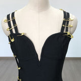 Women's Evening Dress Hollow-out Camisole Split Sling Formal Dress Bandage One-Piece Dress