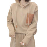 Women Knitted Pullover Loose Hooded Sweatshirt