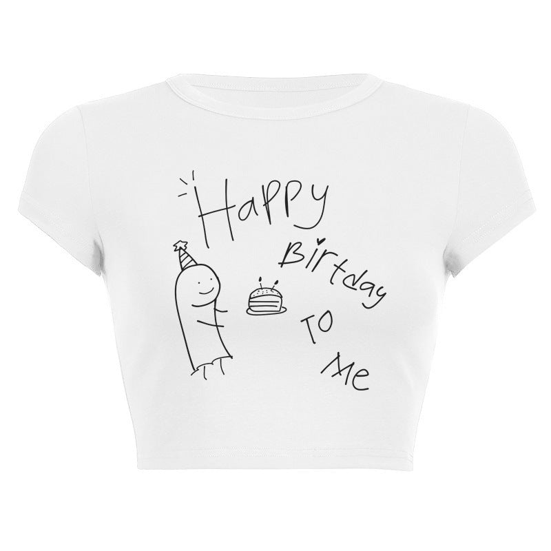Women T-shirt Simple Printed T-shirt Top