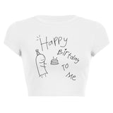 Women T-shirt Simple Printed T-shirt Top