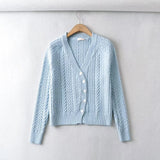 Women Sweater Knitwear Slim Fit Short Cardigan Long Sleeve Sweater