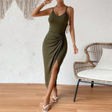 Women Dress Spring/Summer Sheath Sexy Backless Spaghetti Straps Dress