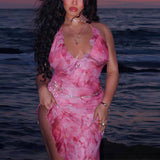 Women Dresse Sexy V-neck Backless Dress