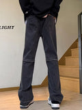 Men Jeans Vintage Jeans Men's Skinny Slim-Fitting Workwear Straight-Leg Pants