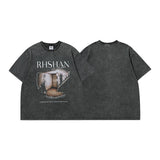 Men T Shirt Vintage Printed Men's Short-Sleeved T-shirt