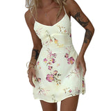Women Dresses Summer Slim Fit Dress Sexy Print Slip Dress