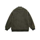 Unisex Winter Cotton Coat Stitching Lambswool Stand-up Collar Cotton-Padded Clothes Vintage Loose Cargo Cotton-Padded Jacket