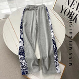 Women Sweatpants Spring and Autumn Casual Trousers Loose Wide Leg Pants