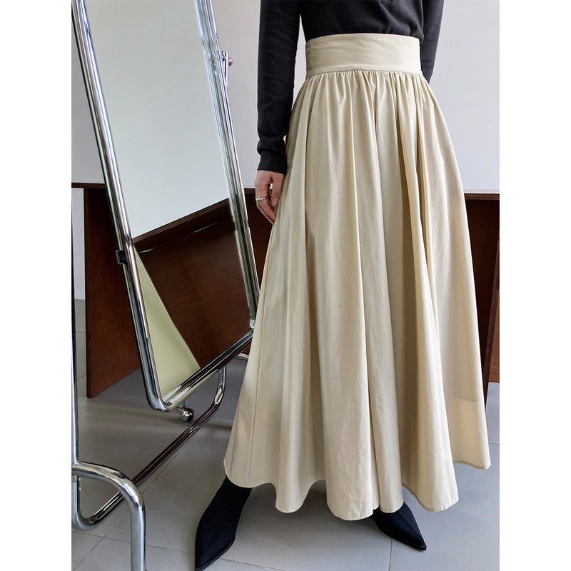 Women Skirt A- line Pleated Skirt Long Skirt Spring Umbrella Skirt