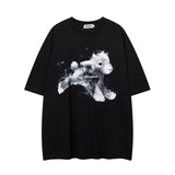Men T Shirt Cartoon Graffiti Couple Short Sleeve T-shirt Retro