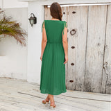 Women Date Dress Summer Pleated Skirt Dress plus Size