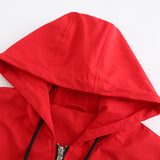 Women Trench Coat Spring and Autumn Anorak Women's Long Sleeve Zipper Drawstring Coat