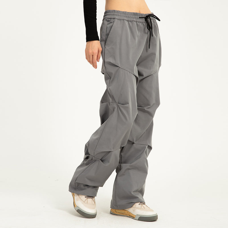 Men Sweatpants Hip Hop Pleated Casual Trousers Loose Wide Leg Mop Pants