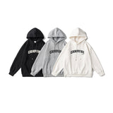 Unisex Winter Cotton Coat Winter Letter Printed Warm Top Hooded Sweater