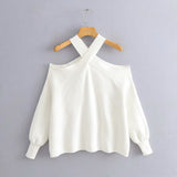 Women Sweater Knitwear Fall/Winter Strapless Sexy Loose Knitwear Pullover Sweater