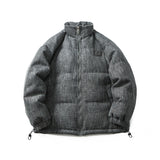 Unisex Winter Cotton Coat Winter Stand-up Collar down Jacket Vintage Labeling Decorative down Jacket