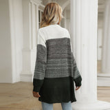 Women Knitted Sweater Autumn and Winter V-neck Women's Coat