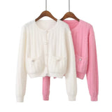 Women Sweater Knitwear Autumn Single-Breasted Short Knitted Cardigan Sweater