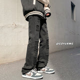 Men Jeans Ripped Jeans Vintage Baggy Straight Trousers