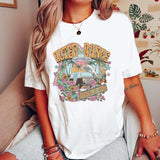 Casual Oversized Tee Surfing Outer Banks Graphic Tops Womens