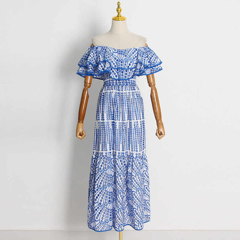Women Dresses Summer Hollow Embroidery Dress (Qymy0409)