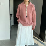 Women Winter Knitted Sweater Crew Neck Thick Sweater Winter Loose-Fitting Long Sleeve Sweater R8826