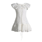 Women Dresses Summer Hollow out Skirt Dress (Qymy0409)