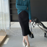 Women Knitted Skirt Autumn Knitted Skirt Hip Skirt