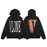 Vlone Hoodie Autumn/Winter Big V Letter Hooded Sweater