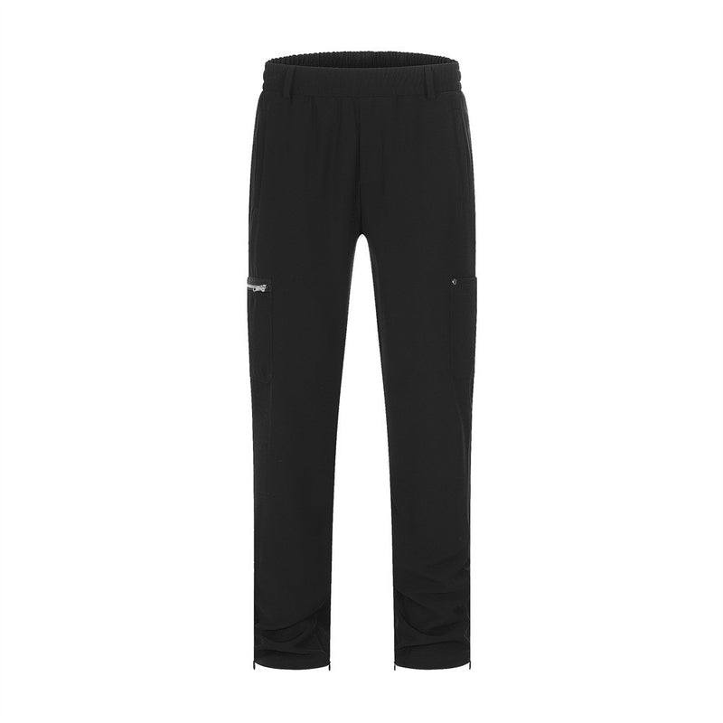 Men Sweatpants Casual Pants Men's Baggy Pants-Foot Zipper Straight-Leg Pants Elastic Waist Pants