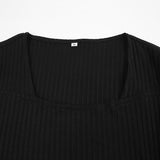 Women Dress Autumn Winter Retro Elegant Square Collar Long Sleeve Dress
