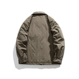 Unisex Winter Cotton Coat Three-Dimensional Pocket Decoration Lapel Cotton-Padded Coat Retro Workwear Shirt Cotton-Padded Jacket