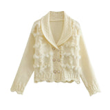 Women Sweater Knitwear Knitted Lapel Sweater Women Autumn Classic Style Cardigan Outerwear Top