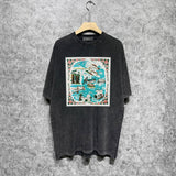 Amiri T Shirts Washed and Worn Retro Short Sleeve T-shirt