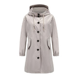 Women Trench Coat Autumn and Winter Waterproof Anorak Women's Casual Long Coat