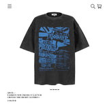 American vintage street T-shirt pure cotton retro men's and women's summer loose