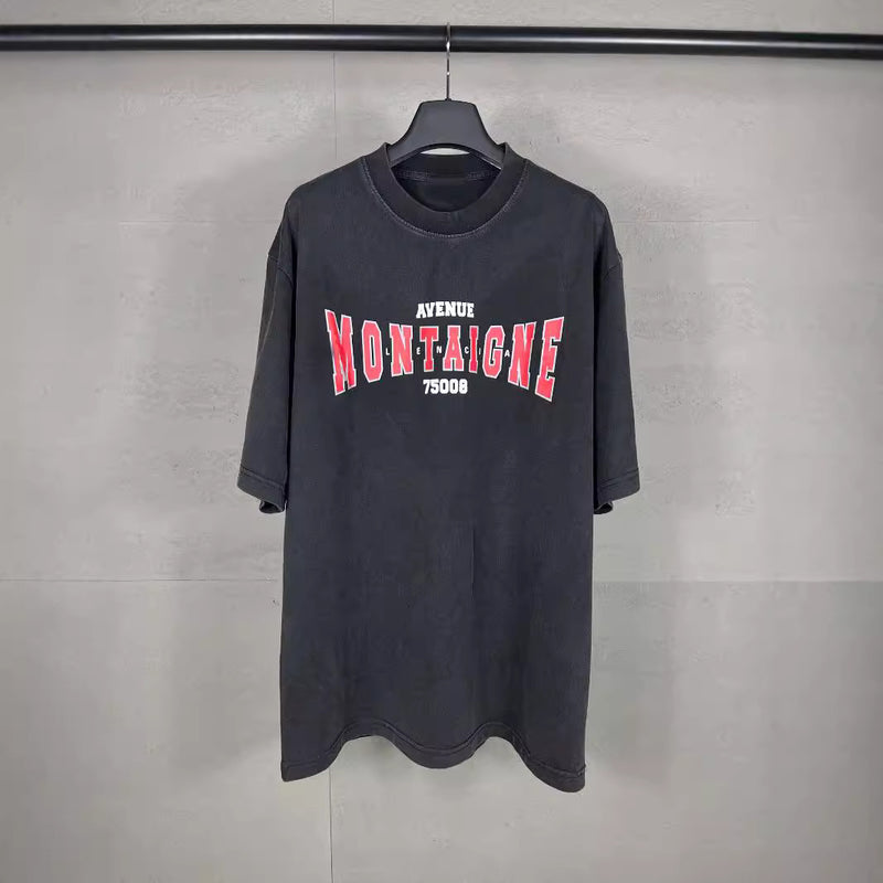 Mens T-shirts Balen Paris Monta Art Washed Old T-shirts