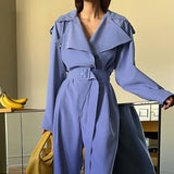 Women Trench Coat Spring/Summer Jumpsuit Waist-Tight Casual Long Sleeve Pants