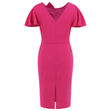 Women Date Dress Spring/Summer U Collar Ruffle Sleeve Dress