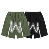 Men Shorts graffiti stitching casual shorts men's and women's loose five-point pants