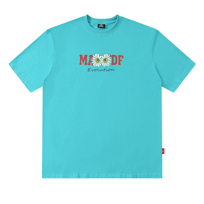 Men's T Shirt Retro Fun Printing Short-Sleeved T-shirt Men's and Women's Hiphop