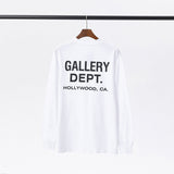 Gallery Dept T Shitrs Vintage Letter Print round Neck Long Sleeve T-shirt
