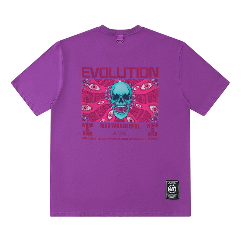 Men T Shirt Skull Fun US Dollar Printed Short Sleeve T-shirt