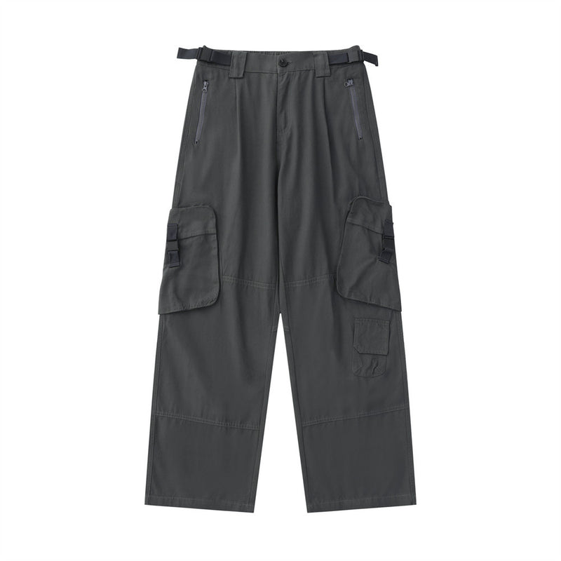 Men Sweatpants Three-Dimensional Multi-Pocket Straight Cargo Pants Men's Casual Sports Trousers